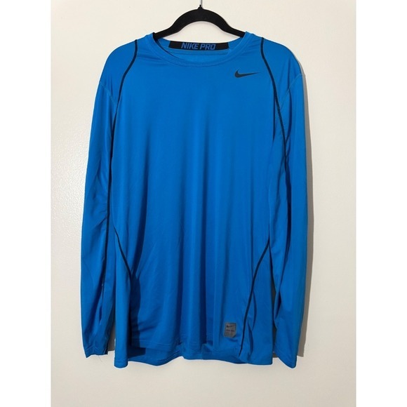 Nike Other - Nike‎ Pro Long Sleeve Training Shirt Athletic Top Baselayer Blue Men's